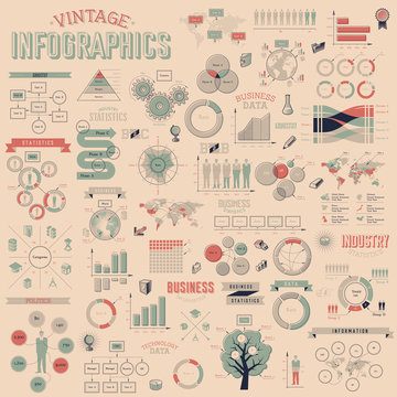 Set Of Vintage Infographics Design Elements