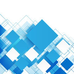Vector blue squares. Abstract background. 