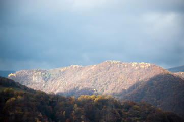 autumn mountains and the sky