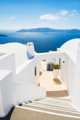 White architecture on Santorini island, Greece - obrazy, fototapety, plakaty