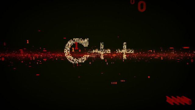 Binary ones and zeros form technology terms. This clip is available in multiple color options and loops seamlessly.