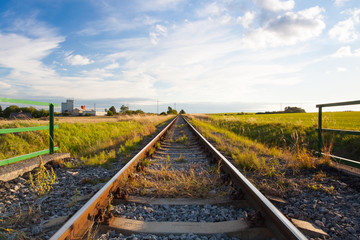 Fototapeta premium Sunset on the railway track