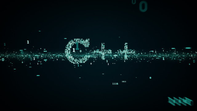 Binary ones and zeros form technology terms. This clip is available in multiple color options and loops seamlessly.
