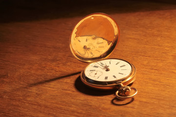 Vintage pocket watch closeup