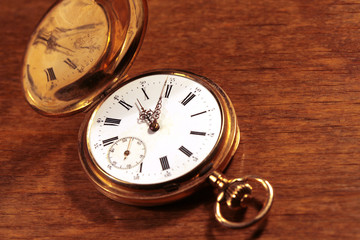 Vintage pocket watch closeup