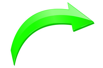 Arrow. Green web icon.