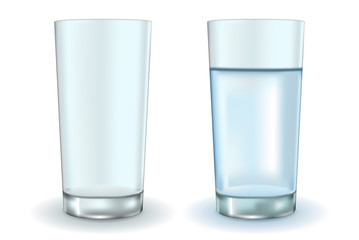 Glass of water and empty glass