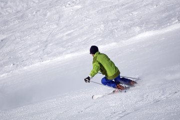 Skier on the ski piste