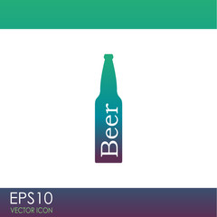 Beer bottle vector icon.
