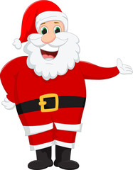 santa claus cartoon waving hand