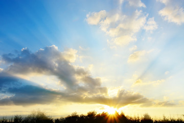 Naklejka premium Beautiful sky at sunset