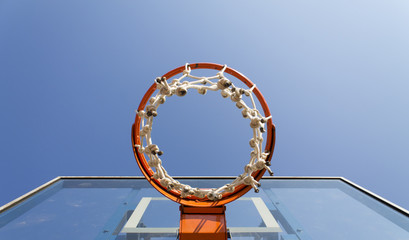 basketball hoop and court