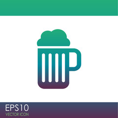 Vector glass of beer icon.