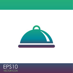 Food platter serving vector icon.