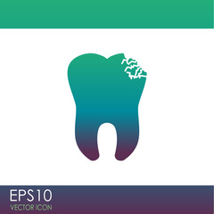 Tooth decay vector icon.