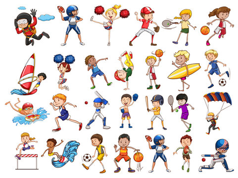 People practicing different sports
