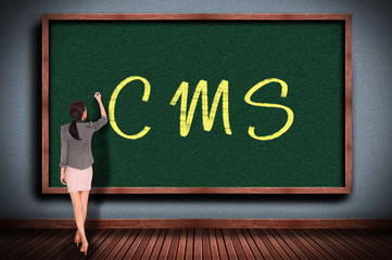 cms on chalkboard