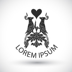 Birds in love logo Vector