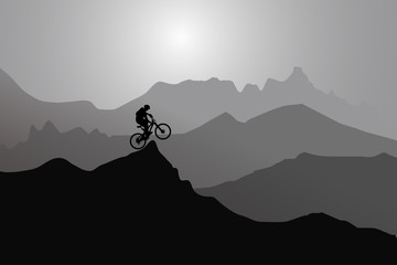 Extreme Sports Player, Mountains, Sunset