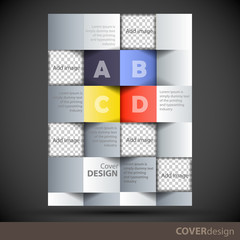 Vector brochure, flyer, cover design template. Can be used as concept for your graphic design. Proportionally for A4 size