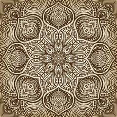 mandala. brown circular pattern background