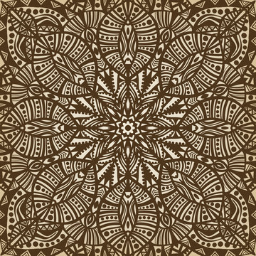 mandala. brown circular pattern background