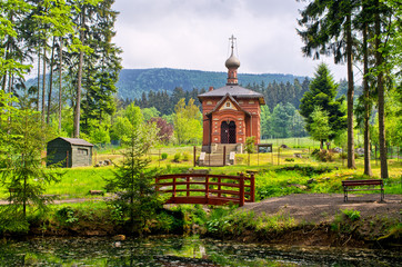 Old orthodox church in Sokolowsko, Poland - 91473039