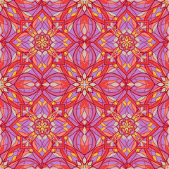 Pattern with decorative symmetric oriental ornaments