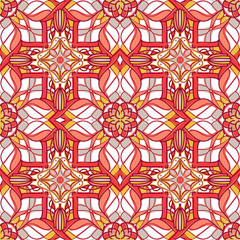 Pattern with decorative symmetric oriental ornaments