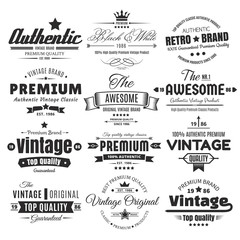 Twelve Vintage Insignias Or Labels - obrazy, fototapety, plakaty
