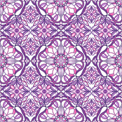 Pattern with decorative symmetric oriental ornaments