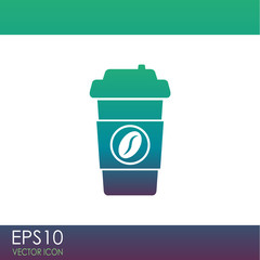 Disposable coffee cup icon. vector icon.