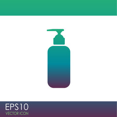 Shower Gel, Liquid Soap, Lotion, Cream, Shampoo, Bath Foam. Vector icon.