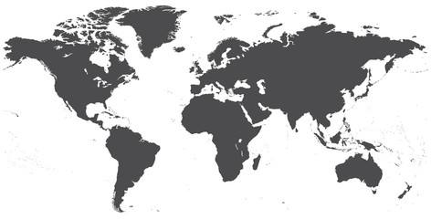 Fototapeta premium world map silhouette vector detailed illustration