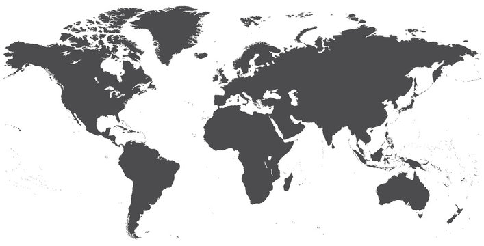 world map silhouette vector detailed illustration