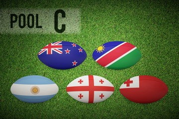 Composite image of rugby world cup pool c
