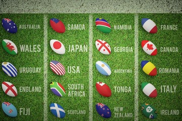 Composite image of rugby world cup pools