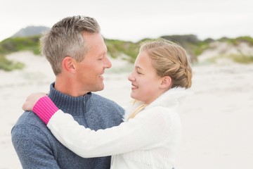 Fototapeta premium Father and daughter hugging each other