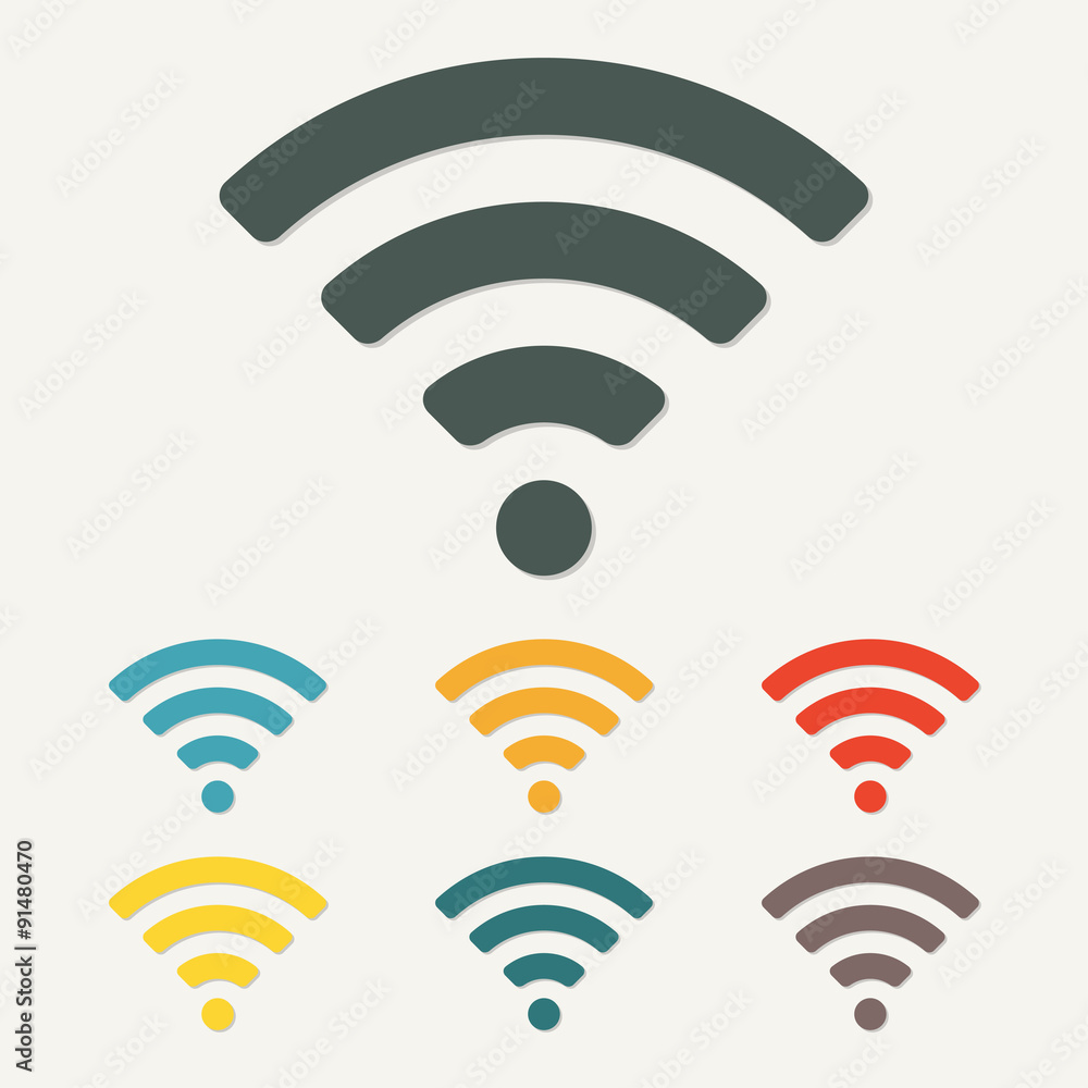 Poster wireless and wifi icon for remote internet access. vector.