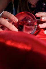 Fortune teller using crystal ball