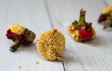 paprika seeds isolated on wood backround