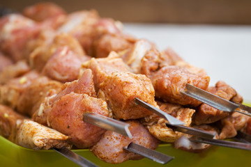 Tasty pork barbecue resdy to be cooked