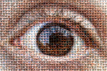 mosaic of eyes - obrazy, fototapety, plakaty