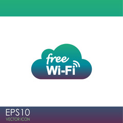 Free Wi-Fi vector icon. Wi-Fi symbol. Wi-Fi zone icon. Wireless Network symbol.