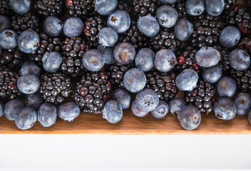 Fresh blueberry and blackberry