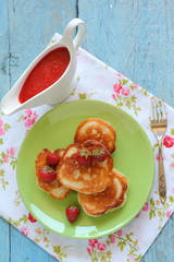 Pancakes with strawberries