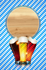 Oktoberfest background(Board and Beer)