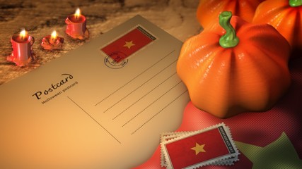 vietnam halloween day and postcard