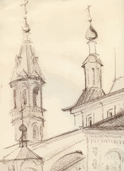 Sketch of an old church