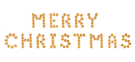 Merry Christmas sign made of ginger cookies